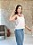 Blusa Decote Quadrado, C/ Pence No Busto Abertura Nas Laterais, Costa Maior E Barra Larga-Slim Size - Imagem 1
