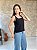 Blusa Decote Quadrado, C/ Pence No Busto Abertura Nas Laterais, Costa Maior E Barra Larga-Slim Size - Imagem 7