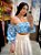 Cropped Manu Laise Azul Floral - Imagem 1