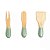 Jogo de Utensílios para Queijos e Antepastos de Bambu 3pçs Verde Sálvia - Imagem 1
