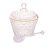 Meleira de Cristal Martelado com Colher e Tampa com Fio de Ouro Petra 10cm - Imagem 3
