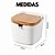 Saleiro de Mesa de Cerâmica com Tampa de Bambu e Colher Bianco 9x8,5cm - Lyor - Imagem 4