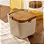 Saleiro de Mesa de Cerâmica com Tampa de Bambu e Colher Bianco 9x8,5cm - Lyor - Imagem 5