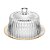 Queijeira de Cristal com Tampa e Fio de Ouro Radial 20x20x12,5cm - Lyor - Imagem 1