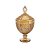 Potiche Decorativo c/ Pé de Cristal Perseu Âmbar 15x28cm - Lyor - Imagem 1