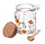 Porta Mantimento Redondo de Vidro com Tampa e Colher de Bambu Flora 240ml - Lyor - Imagem 4