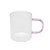 Conjunto 2 Canecas de Vidro Borossilicato com Alça Rosa 200ml - Lyor - Imagem 1