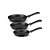 Jogo De Frigideiras Rochedo 3 Peças Basic Antiaderente - Preto - Imagem 1