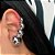 Brinco Ear cuff Botão Prateado - Imagem 1