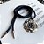 Colar Flor Fio Preto - Imagem 1