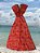 Vestido Longo V Estampado Laranja - Imagem 1