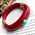 Bracelete Resina Vermelho Turquesa - Imagem 1