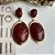 Brinco Stone Oval Burgundy - Imagem 1