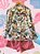 Conjunto Camisa Shorts Listras Floral - Imagem 1