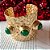 Bracelete Esferas Verde Dourado - Imagem 2