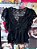 Blusa Renda Babados Preta - Imagem 1