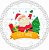 Base MDF Fio de Malha Crochê Redonda Estampada Feliz Natal Papai Noel - Imagem 1