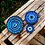 Base MDF Fio de Malha Crochê Redonda Estampada Olho Grego Azul - Imagem 2