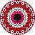 Base MDF Fio de Malha Crochê Redonda Mandala Olho Grego Vermelho - Imagem 1