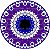 Base MDF Fio de Malha Crochê Redonda Mandala Olho Grego Violeta - Imagem 1
