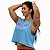 Regata Cropped Barbell Azul Claro - Imagem 2
