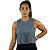 Regata Cropped Run Cinza - Imagem 1