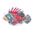 ENFEITE DE SILICONE SOMA JELLY LIONFISH AZUL E VERMELHO - Imagem 1
