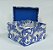 Caixa Presente Decorada Mini Quadrada 9x9x5cm  Arabesco Azul - Imagem 3