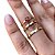 Trio Alianças Chanfradas Lovers + Anel Solitário Ouro 18k 8,5 gramas 4mm - Imagem 1