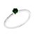 Anel de prata feminino solitário verde - Imagem 1
