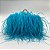 Bolsa Clutch Plumas Avestruz - Turquesa - Imagem 1