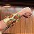 Bracelete Artesanal: Elegância Rústica em Metal e Âmbar - Imagem 2