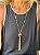 Colar Longo Dourado com Pendente de Tassel em Correntes - Imagem 2