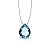 Gargantilha Prata 925 Ródio Gota 10x12mm Azul 45cm - Imagem 1