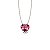 Gargantilha Prata 925 Ródio Coração 8mm Rosa 45cm - Imagem 1