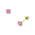 Brinco Ouro18K BR016 Zirc Rosa 2.5mm - Imagem 1