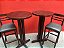 Bistro (Mesa Redonda) Madeira c/ cadeira almofadada  95X59 1 Cadeira 1 mesa  SEMI NOVO - Imagem 1