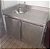 Gabinete inox com cuba do lado esquerdo semi novo 96x70x90 - Imagem 1