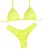 Biquini Cortininha C/ Calc. Fio Duplo Asa Delta Texturizado, Amarelo Neon - Imagem 1