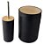 Kit Banheiro Escova Sanitária + Lixeira Preto Bambu - Imagem 1