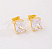 Brinco Banhado a Ouro 18K Pedra Retangular - Imagem 3