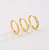 Trio Argolas Click Zircônias Banho de Ouro 18K - Imagem 2