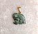 Pingente de Jade Nefrita em Elefante - Banho ouro - "Boa Sorte e Proteção" - Imagem 2