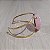 Bracelete Quartzo Rosa Lapidado Regulável - Dourado - Imagem 3