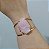 Bracelete Quartzo Rosa Lapidado Regulável - Dourado - Imagem 4