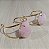 Bracelete Quartzo Rosa Lapidado Regulável - Dourado - Imagem 2