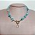 Choker Água Marinha com Fecho Bóia e Pingente de Cristal - Imagem 1