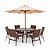 Conjunto de mesa Aspen com 6 Poltronas e Ombrelone - Imagem 1