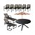 Conjunto Perpétua Completo com 6 Poltronas e Mesa pé em X com Giro Interno - Imagem 4