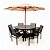 Conjunto de mesa Perpétua com Giro Interno 6 Poltronas e Ombrelone - Imagem 1